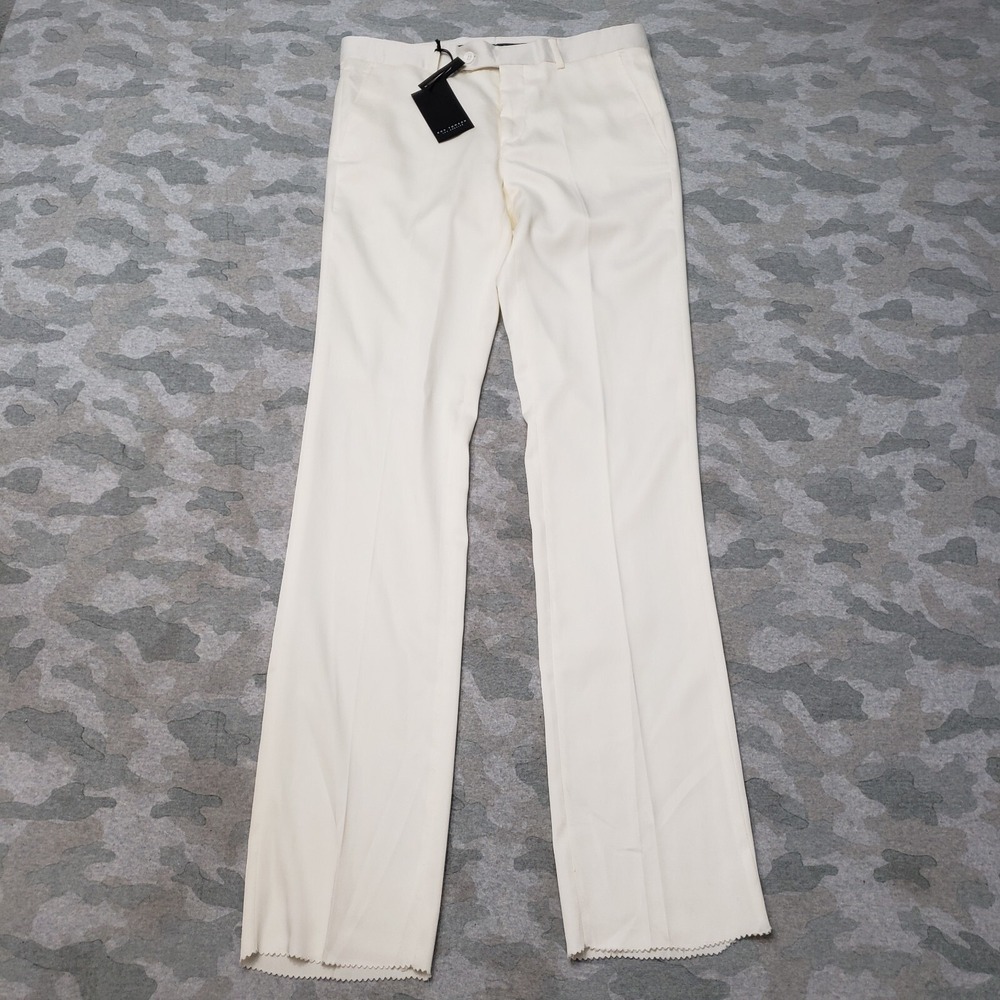 NWT Ron Tomson Pants Mens 36 Beige Pockets Flat Front